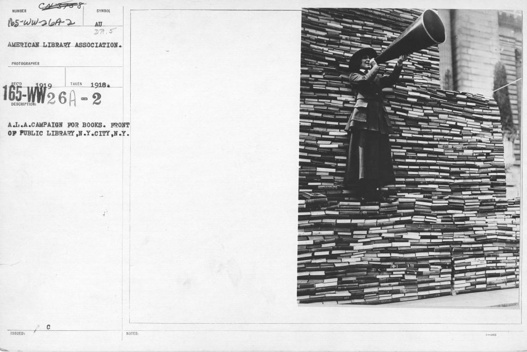 American Library Association - Campaigns - A.L.A. Campaign for Books. Front of Public Library, N.Y. City, N.Y